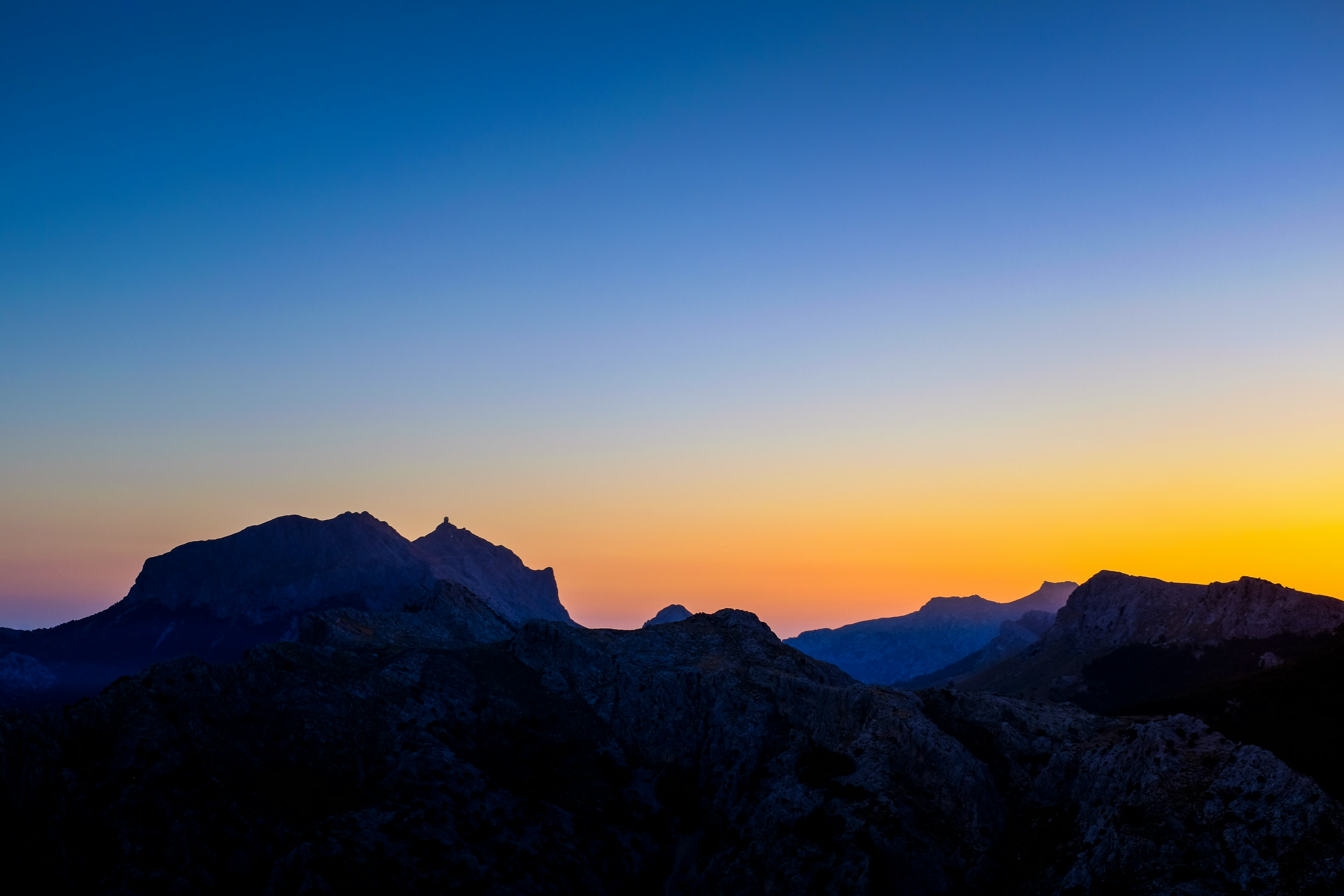 silhouette photo of mountain